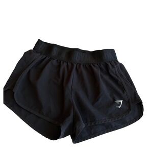 Gymshark Womens Black Running Shorts Small Mesh Side Panels Silicone Grip Waist